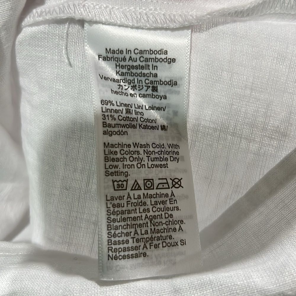 j. crew factory ca112 white Linen-blend ruffleneck top size small nwt - Picture 10 of 11